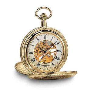 Charles Hubert Gold Tone Finish White Dial 48mm Pocket Watch